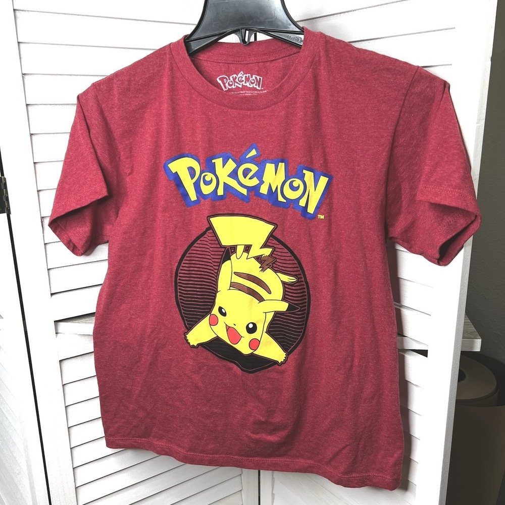 Pokémon Men's T-shirt Heathered Red Size Large !EXCELLENT CONDITION!